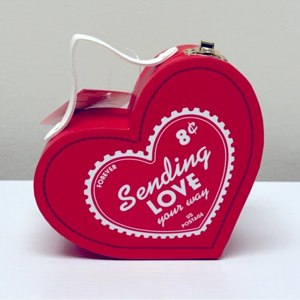 3 for $15 SALE New Target Bullseye Postage Stamp Red Heart Shaped Storage Box